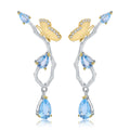 Topaz Butterfly Earrings 925 Sterling Silver