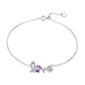 Amethyst LOVE Letter Bracelet 925 Sterling Silver