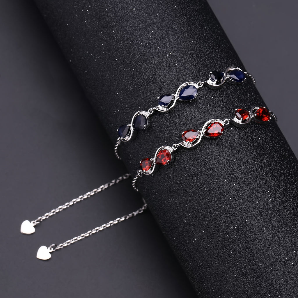 Blue Sapphire Designer Bracelet 925 Sterling Silver