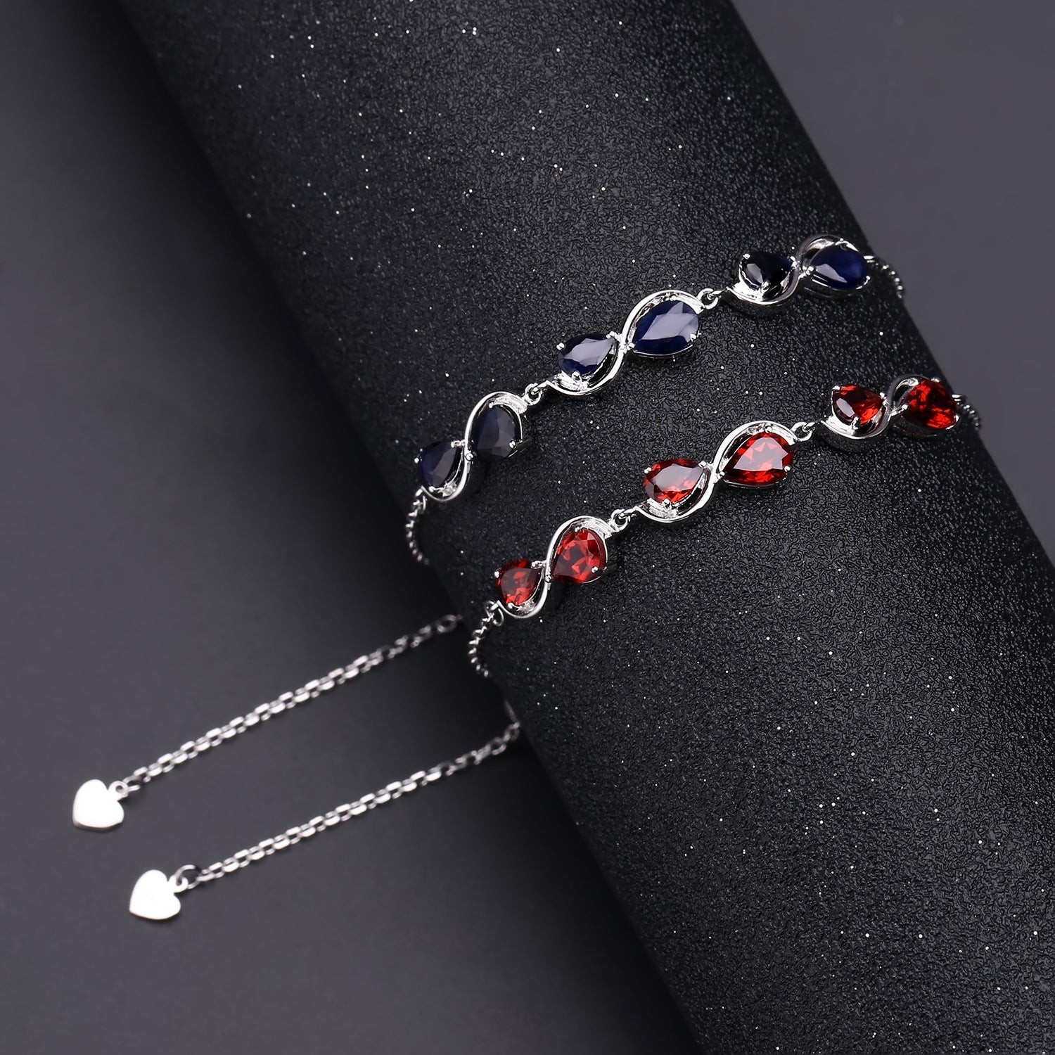 Blue Sapphire Designer Bracelet 925 Sterling Silver