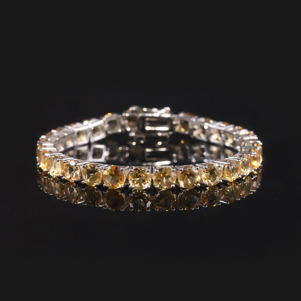 White Topaz 3/4/5/6mm Tennis Bracelet 925 Sterling Silver