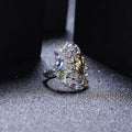 Natural Gemstone Bird Ring 925 Sterling Silver (design detail close-up)