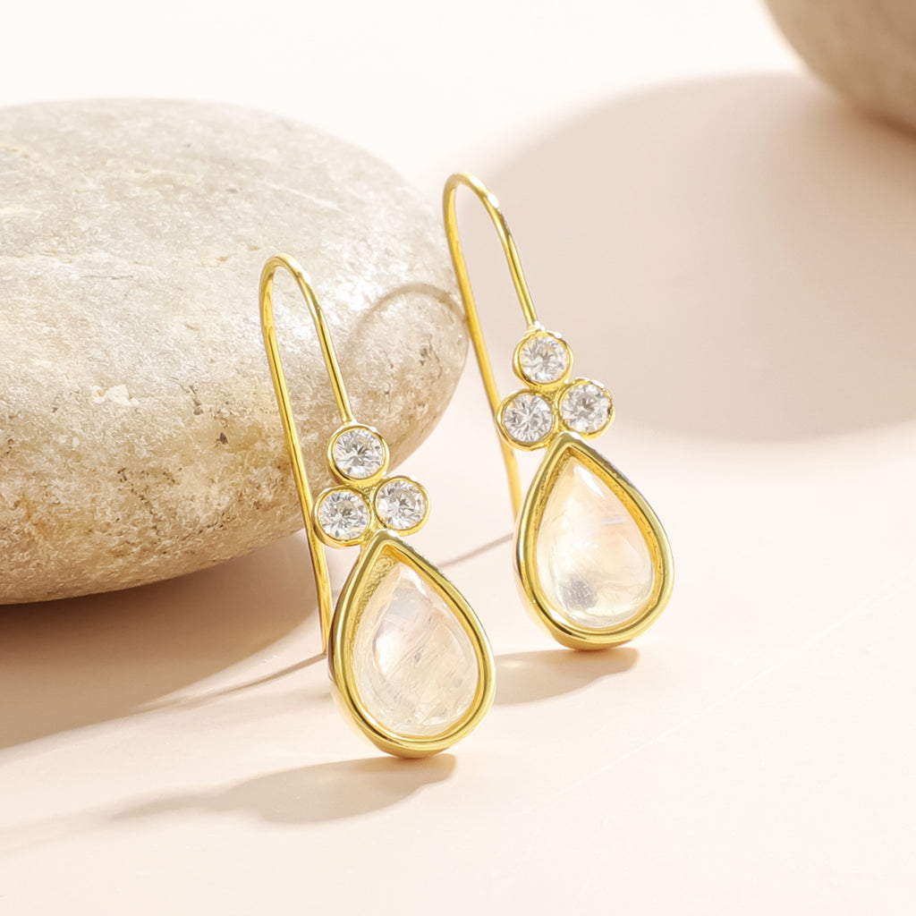 Side profile of the Moonstone earrings
