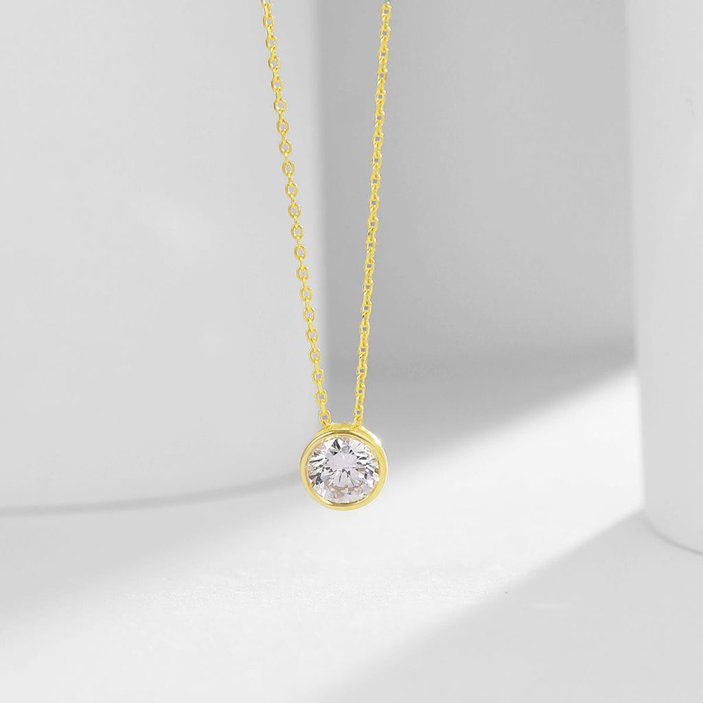 0.5ct Lab-Grown Diamond Bubble Necklace 14K Gold - Scene