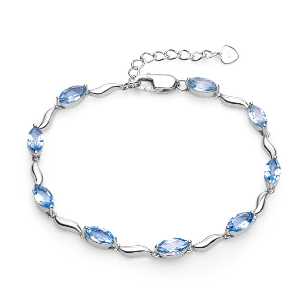 Topaz Designer Bracelet 925 Sterling Silver (side profile view)