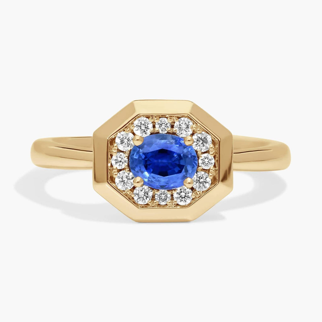 1ct Lab-Grown Sapphire Ring 925 Sterling Silver 18K Gold Plated
