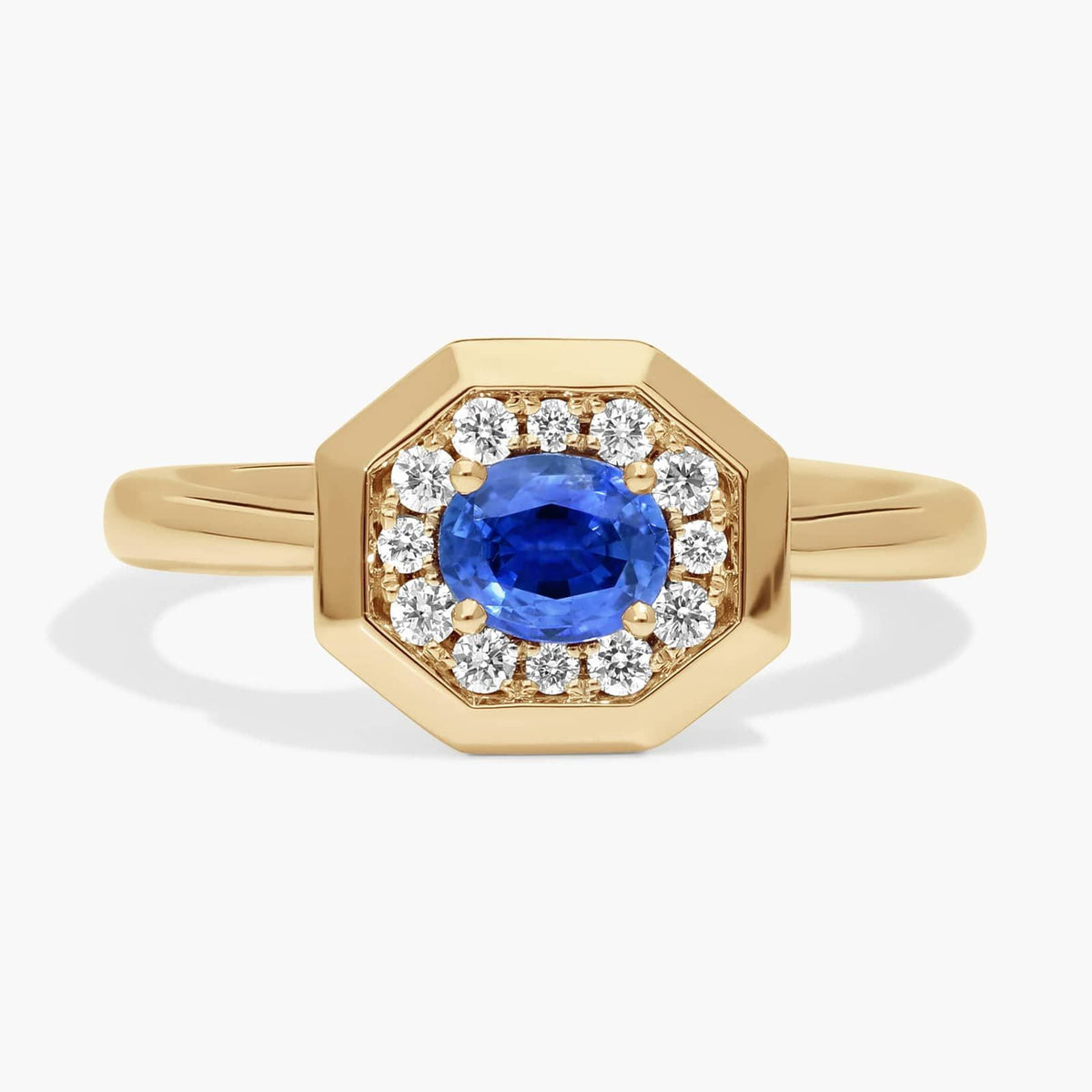 1ct Lab-Grown Sapphire Ring 925 Sterling Silver 18K Gold Plated