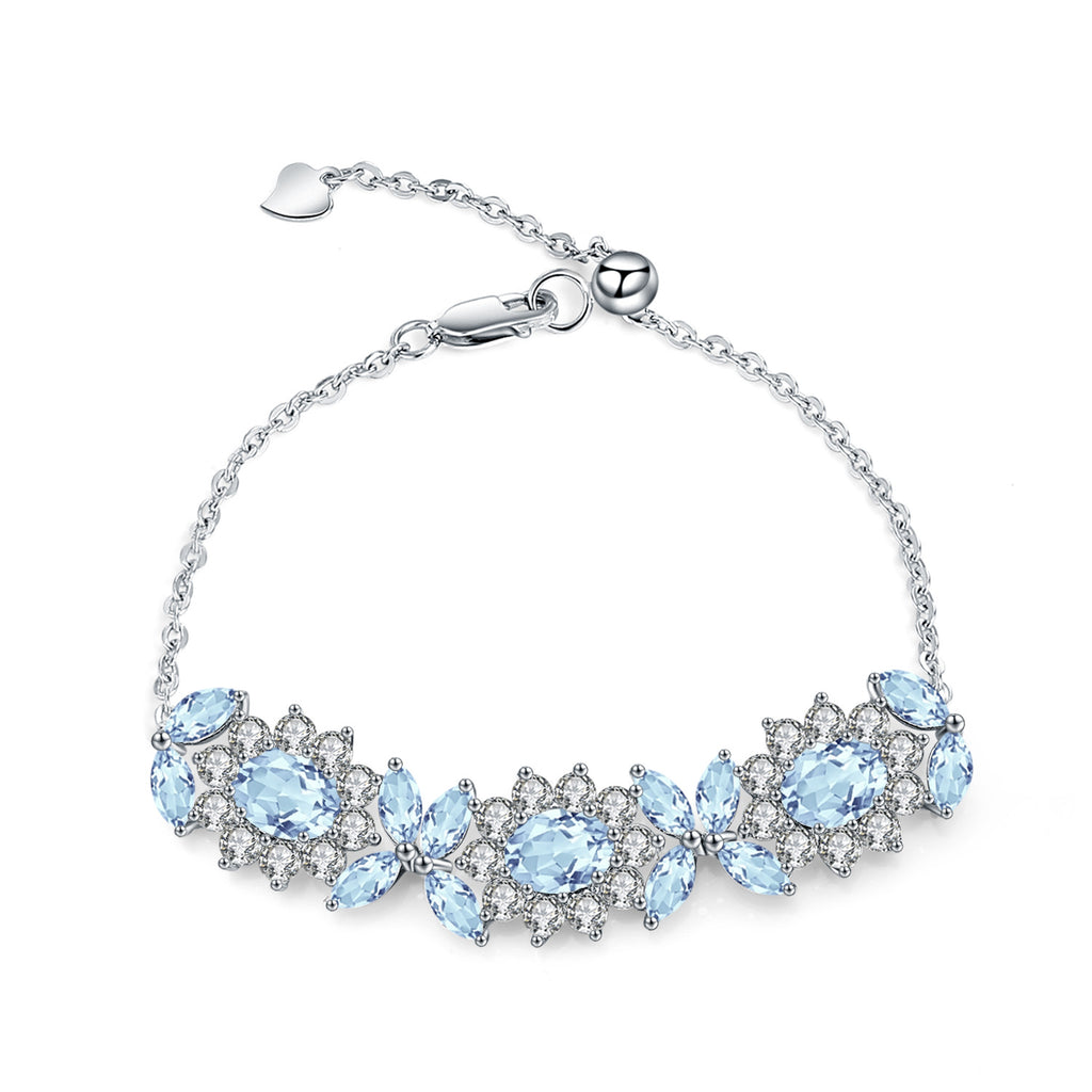 Topaz Designer Bracelet 925 Sterling Silver (side profile view)