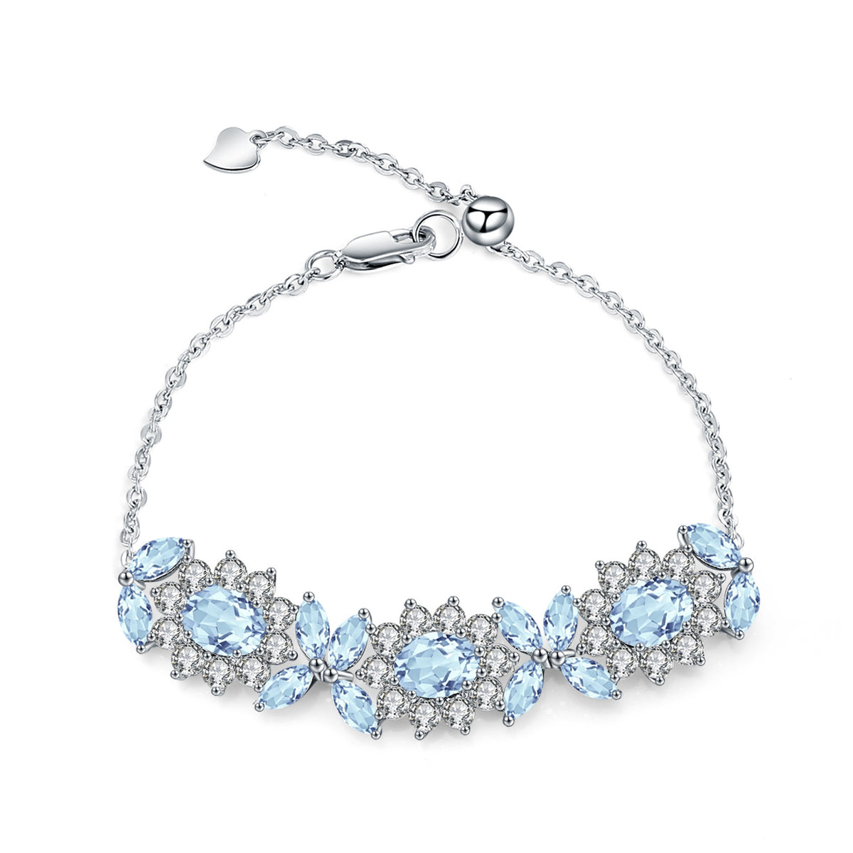 Topaz Designer Bracelet 925 Sterling Silver (side profile view)