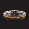 Citrine Tennis Bracelet 925 Sterling Silver (gemstone setting detail)