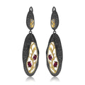 Rose Garnet Branch Earrings 925 Sterling Silver (wearing effect view)
