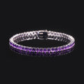 Amethyst Tennis Bracelet 925 Sterling Silver (design detail close-up)