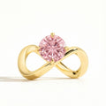 2CT Pink Lab-Grown Diamond Infinity Ring Gold-tone 925 Sterling Silver IGI Certified