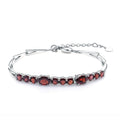 Garnet Designer Bracelet 925 Sterling Silver (side profile view)