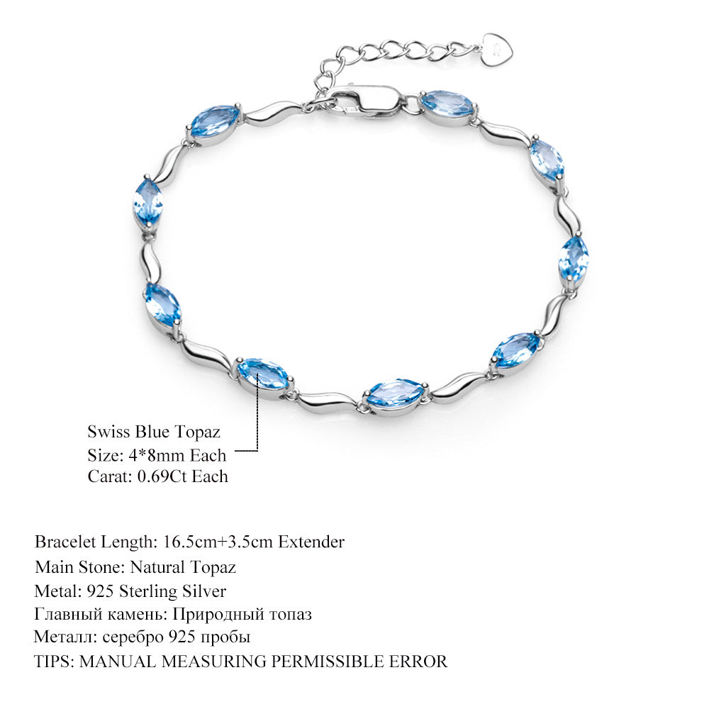 Topaz Designer Bracelet 925 Sterling Silver