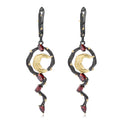 Garnet Nature-Inspired Earrings 925 Sterling Silver (wearing effect view)