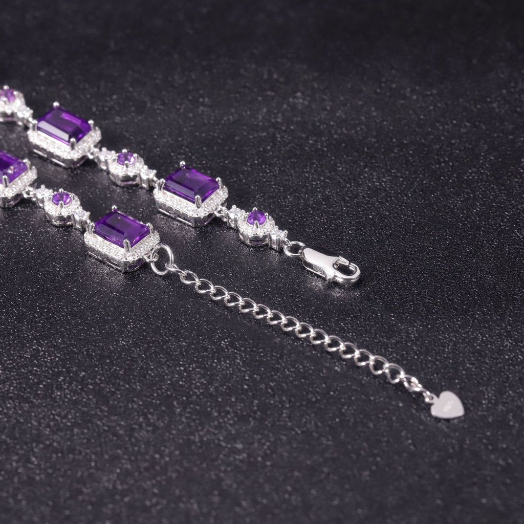 Amethyst Designer Bracelet 925 Sterling Silver (wearing effect view)