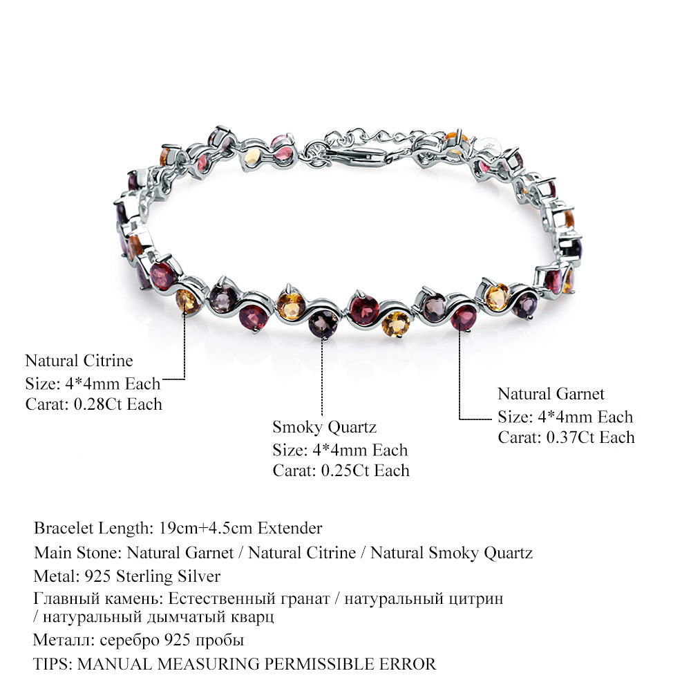 Gemstones Designer Bracelet 925 Sterling Silver