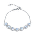 Topaz Heart-Shaped Bracelet 925 Sterling Silver (side profile view)