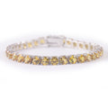 Lab-Grown Sapphire 3/4/5mm Tennis Bracelet 925 Sterling Silver (side profile view)