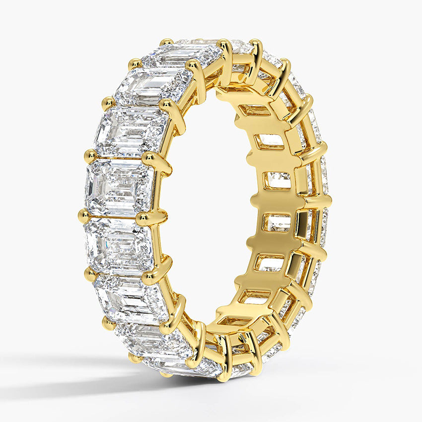 Emerald Cut Moissanite Ring 9K/10K/14K/18K Gold - Angle View
