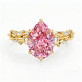 2ct / 2.18ct Pink Lab-Grown Diamond Floral Ring 925 Sterling Silver - Front View