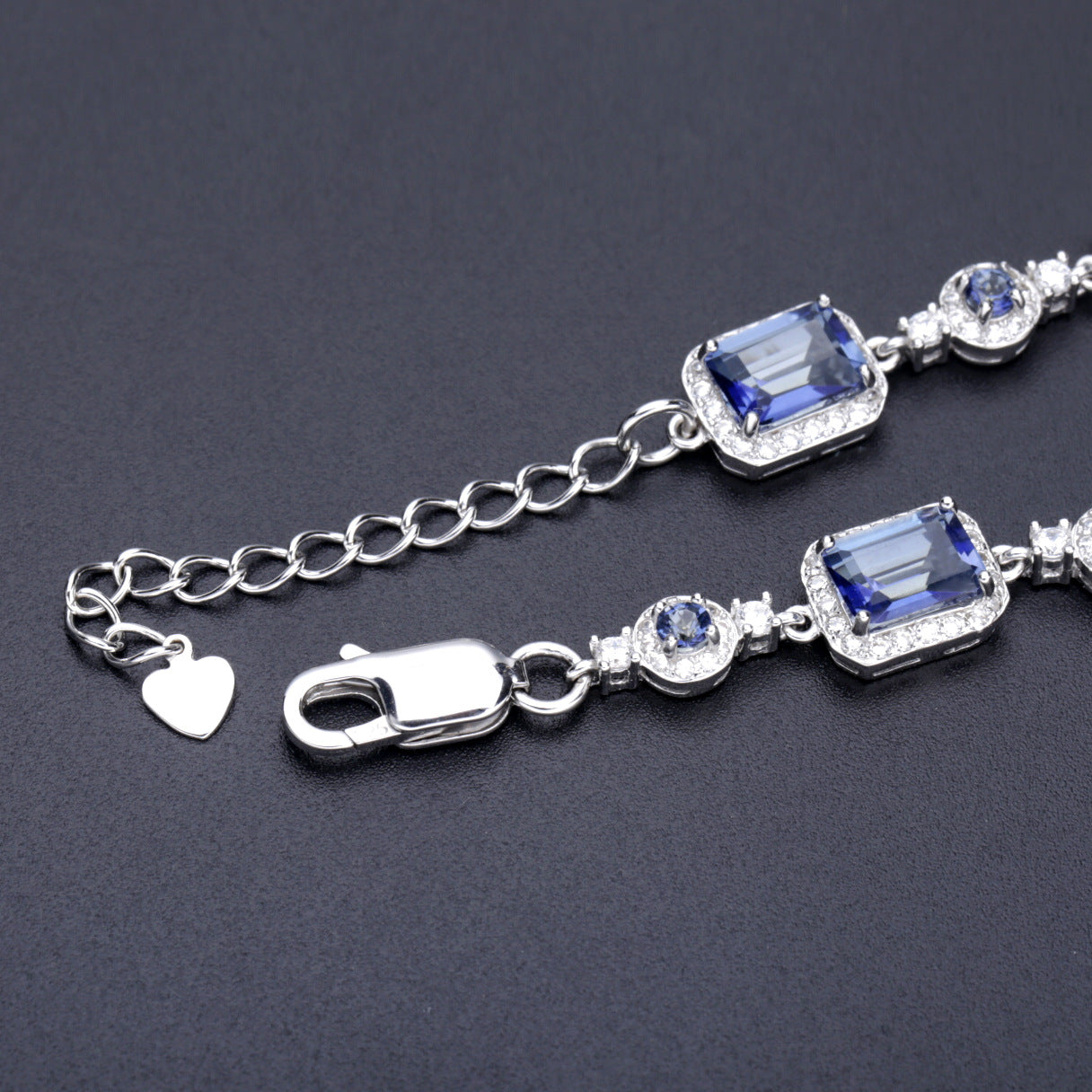 Natural Gemstone Designer Bracelet 925 Sterling Silver (wearing effect view)