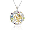 Natural Gemstone Bird Pendant 925 Sterling Silver