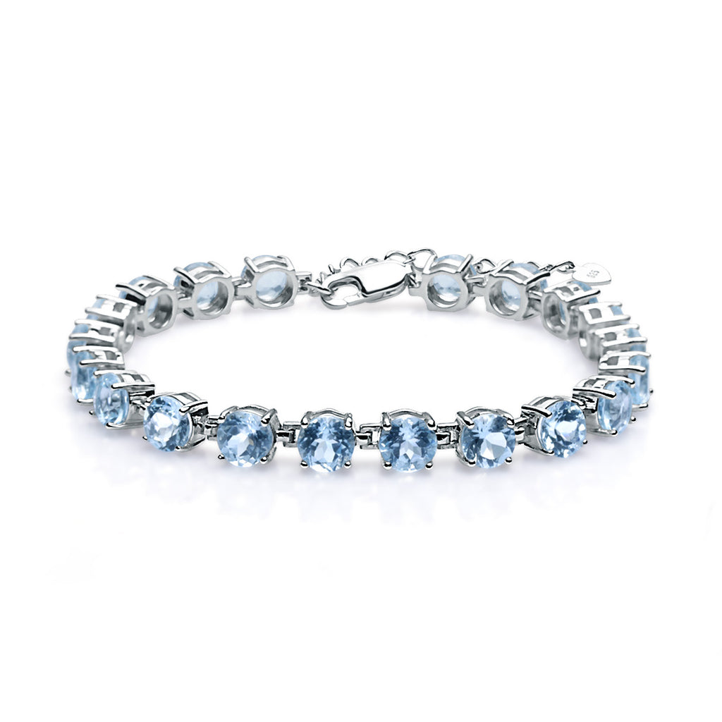 Topaz Bracelet 925 Sterling Silver (side profile view)
