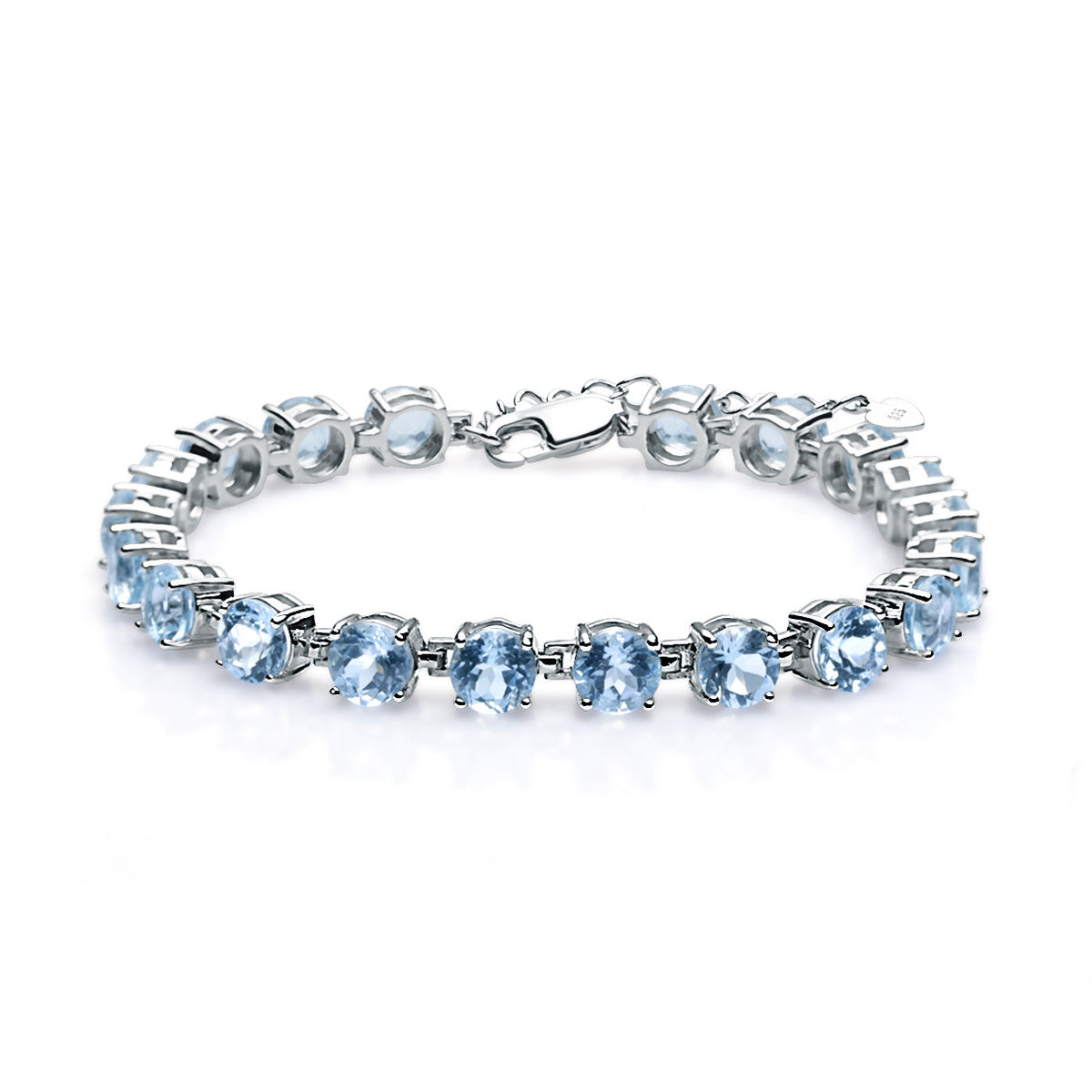 Topaz Bracelet 925 Sterling Silver (side profile view)