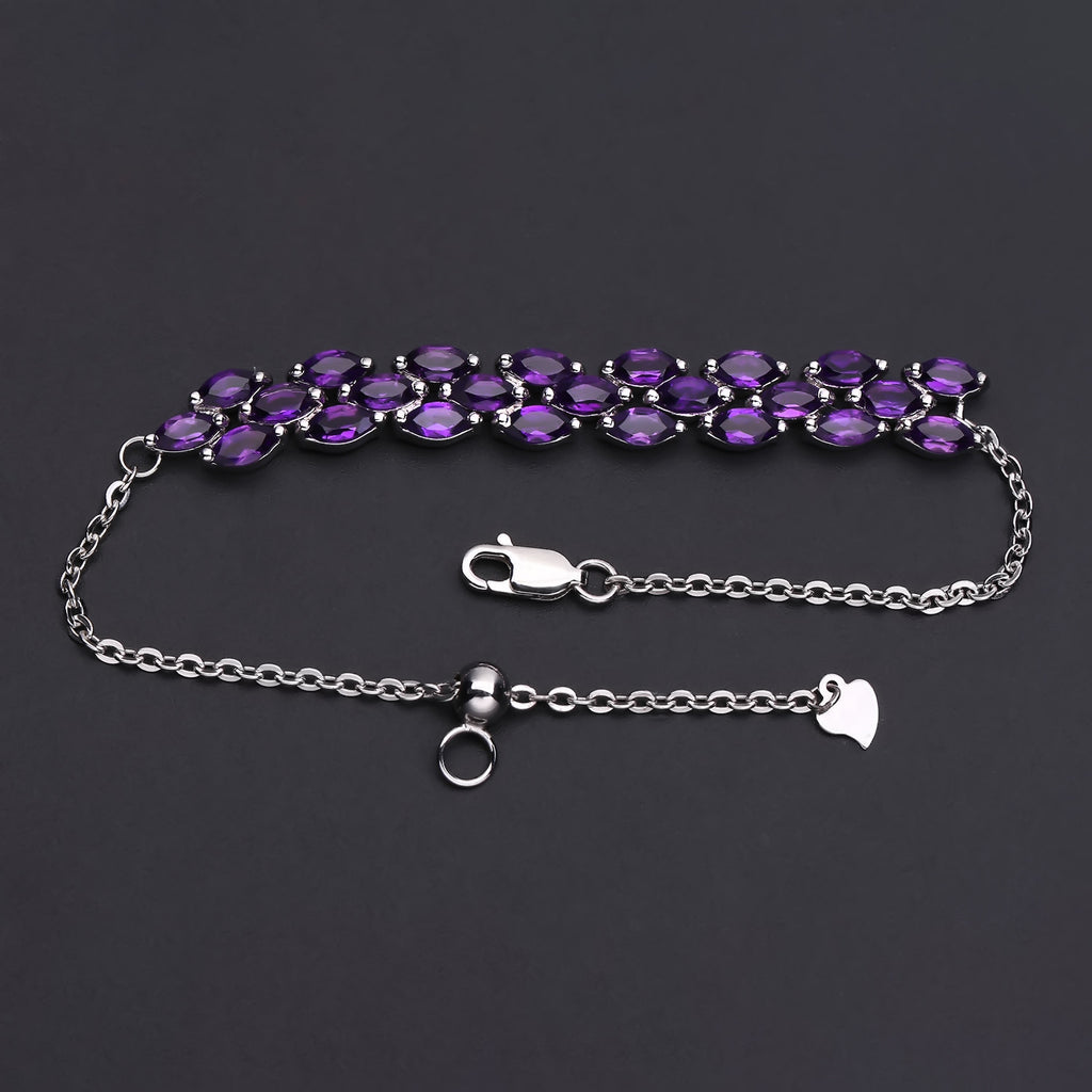 Amethyst Designer Bracelet 925 Sterling Silver (wearing effect view)
