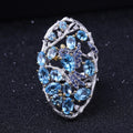 Close-up of the Topaz setting on this ring