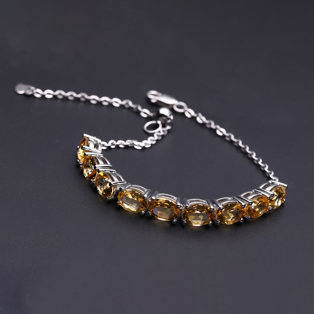 Citrine Luxury Bracelet 925 Sterling Silver (wearing effect view)