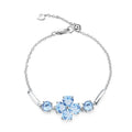 Topaz Four-Leaf Clover Bracelet 925 Sterling Silver (side profile view)