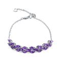 Amethyst Designer Bracelet 925 Sterling Silver (side profile view)