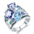 Luxury Sterling Silver Ring with Natural Gemstones - Detail Shot | Avenora Atelier
