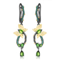 Diopside Butterfly Earrings 925 Sterling Silver
