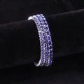 3/4/5mm Lab-Grown Blue Sapphire Tennis Bracelet 925 Sterling Silver