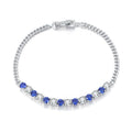 Lab-Grown Blue Sapphire Elegant Bracelet 925 Sterling Silver