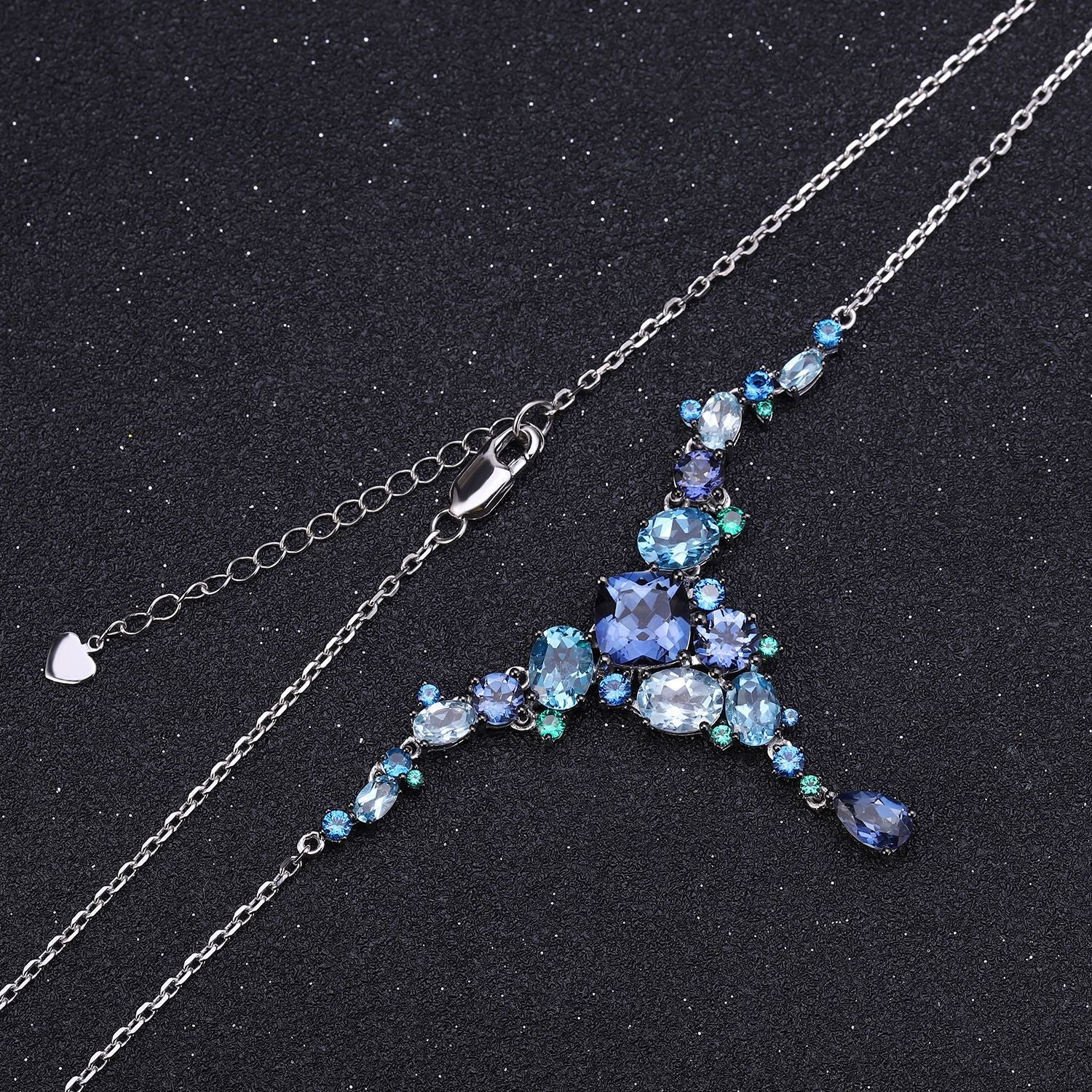 Side profile of the Topaz necklace