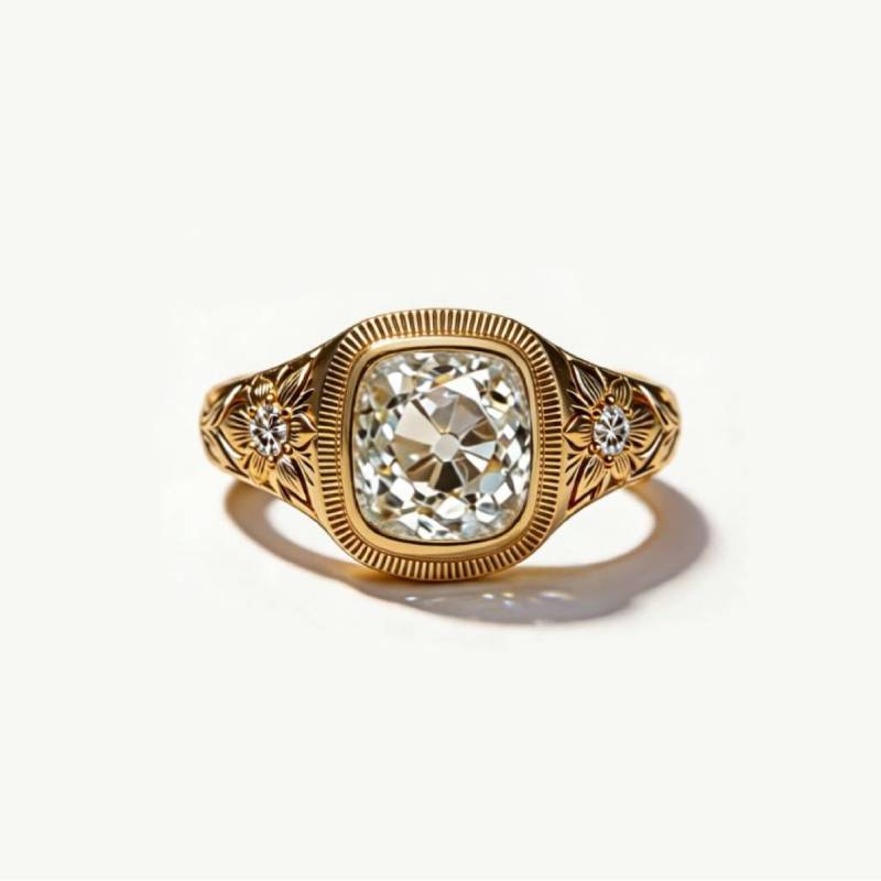 Side profile of the 5ct Moissanite ring