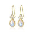 Natural Moonstone Teardrop Earrings 925 Sterling Silver
