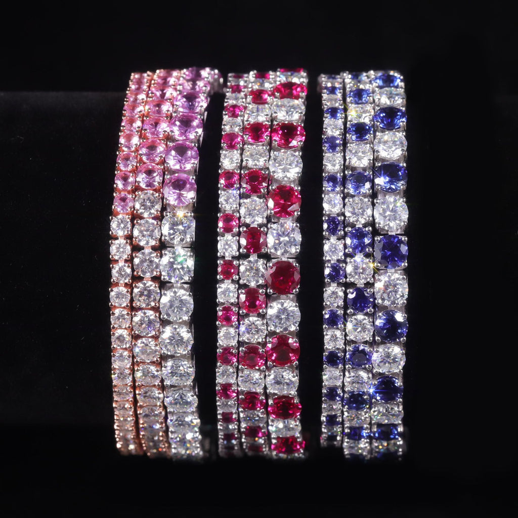 Side profile of the 5mm Sapphire bracelet