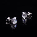 2ct Emerald Cut Moissanite Stud Earrings 9K/10K/14K/18K Gold