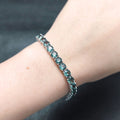 Lab-Grown Green Spinel 3/4/5mm Tennis Bracelet 925 Sterling Silver (design detail close-up)