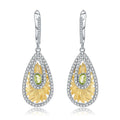 Peridot Nature-Inspired Earrings 925 Sterling Silver (wearing effect view)