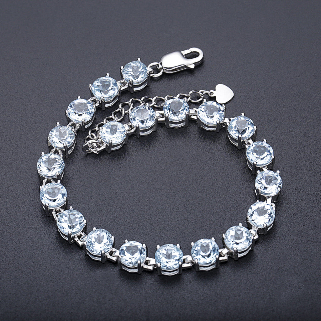 Topaz Bracelet 925 Sterling Silver (design detail close-up)