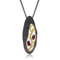 Rose Garnet Branch Pendant 925 Sterling Silver