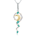 Green Agate Floral Pendant 925 Sterling Silver