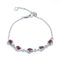 Gemstones Heart Bracelet 925 Sterling Silver (side profile view)